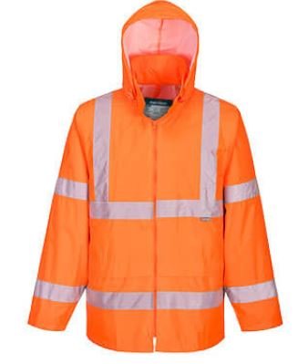 Giacca impermeabile anti pioggia alta visibilità 100% poliestere
