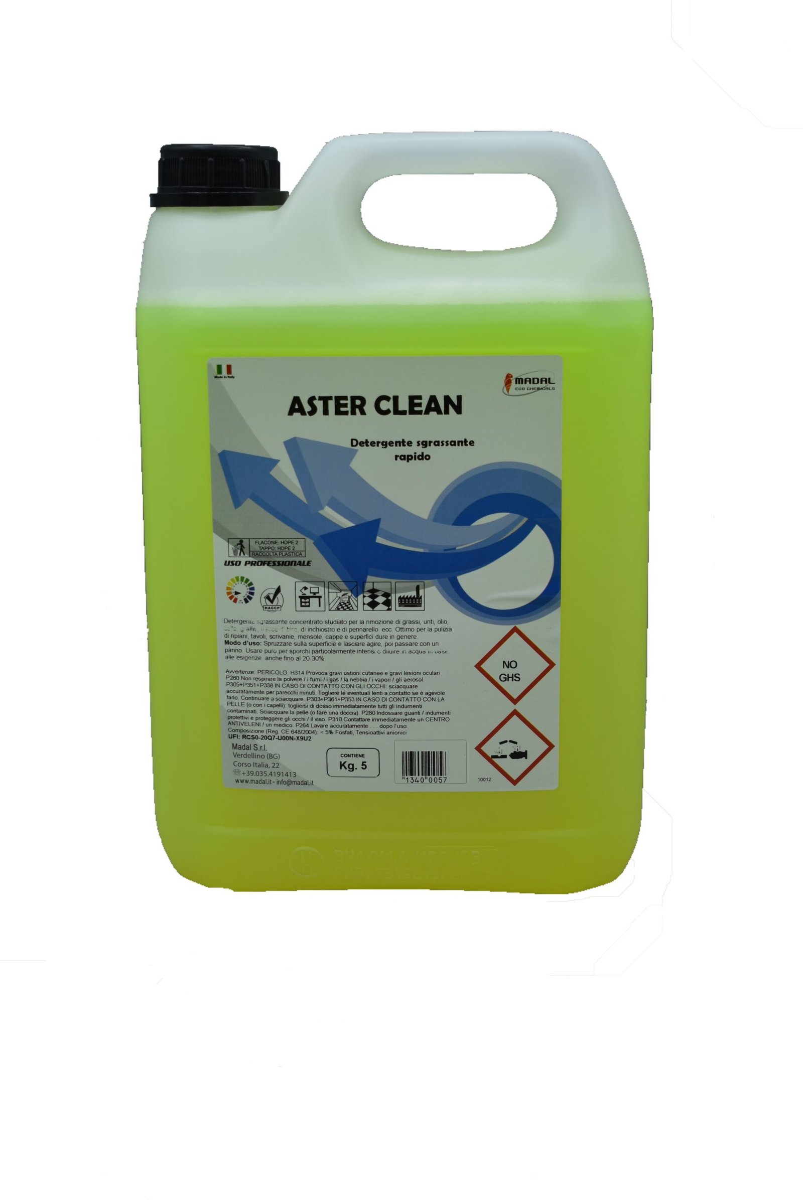 Aster clean detergente sgrassante universale 5 kg