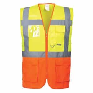 Gilet alta visibilit&agrave; bicolore multitasca