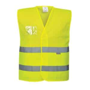 Gilet in rete traspirante con tasca porta badge