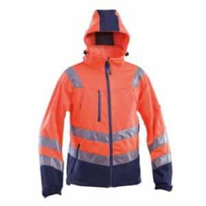 Giacca alta visibilit&agrave; soft shell fluo idrorepellente traspirante