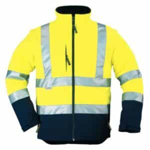 Giacca alta visibilit&agrave; soft shell bicolore idrorepellente traspirante