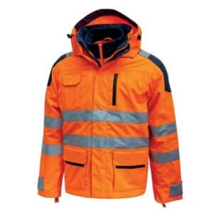 Parka alta visibilit&agrave; U-Power BACKER 3 in 1 impermeabile e staccabile