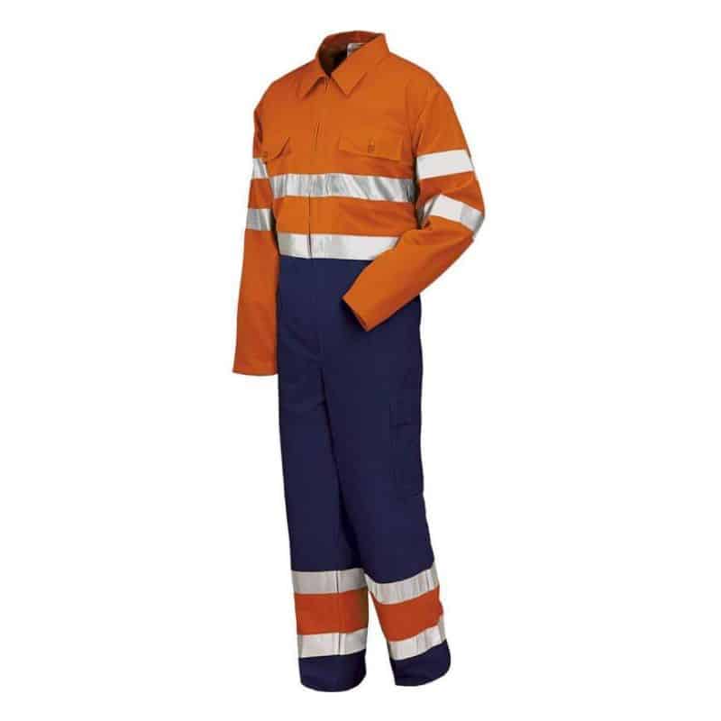 Tuta alta visibilità bicolore 35% poliestere 65% cotone 210 gr