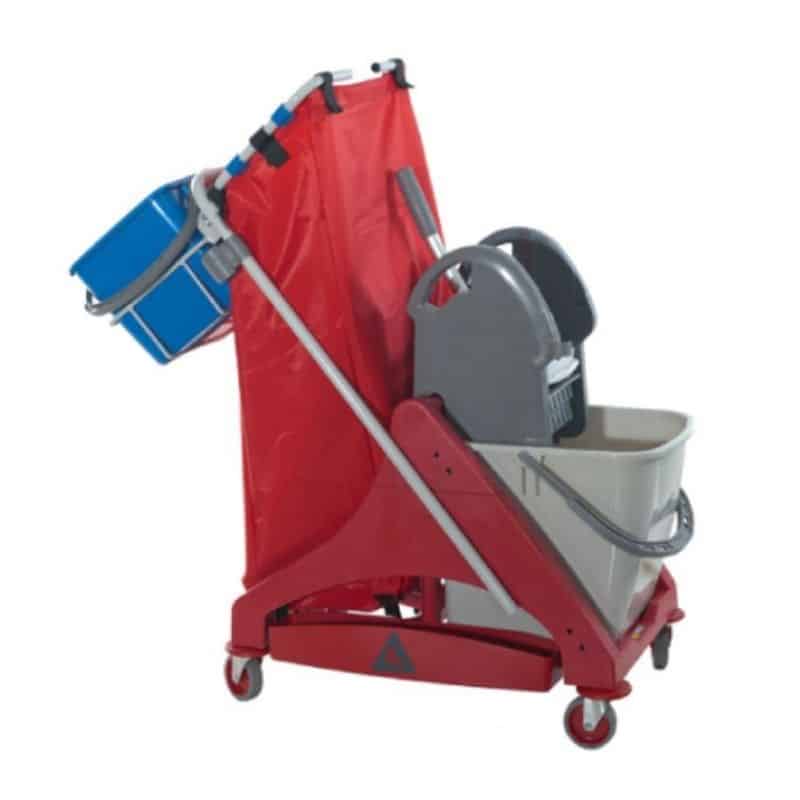 Carrello qo-kart multidue50 con portasacco inclinato, secchio 25L