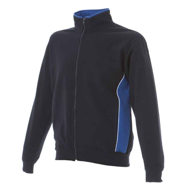 Felpa zip lunga bicolore cotone/poliestere 280 gr