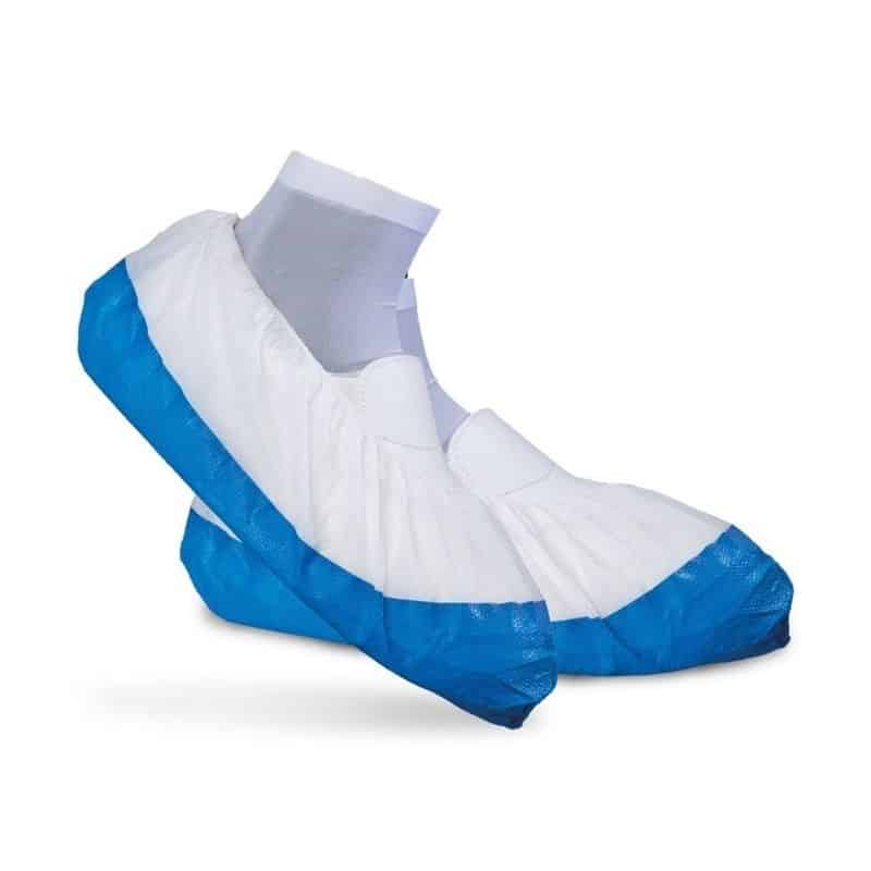Sovrascarpa in PLP bianco + suola CPE blu 30 gr/8my busta 50 pz