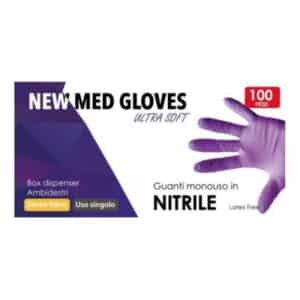 Guanto monouso nitrile viola s/p Newmed  3,0 gr Box100 pz
