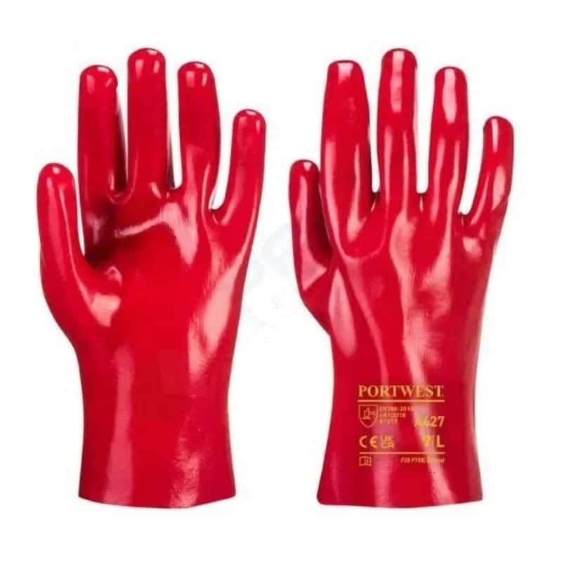 Guanto spalmato in pvc con fodera in cotone interna lunghezza 35 cm