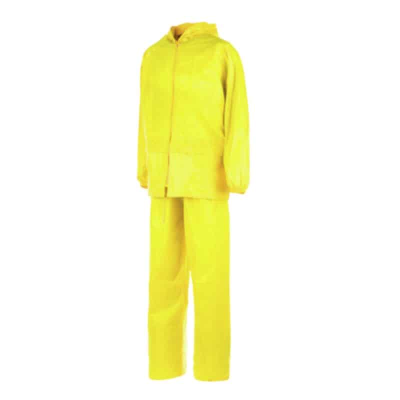Completo antipioggia giacca e pantalone poliestere