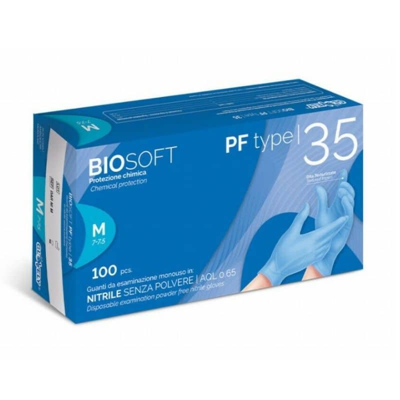 Guanto monouso nitrile s/p Biosoft Plus 3,5 gr box100 pz